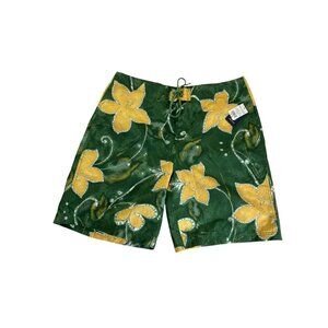 NWT Nautica Men's Green Multi Color Swim Trunks - 38W